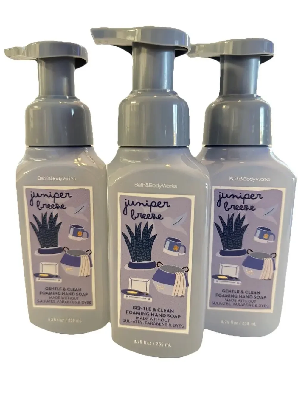 Set Of 6 Bath & Body Works JUNIPER BREEZE Gentle Foaming Hand Soap 8.75 fl.oz